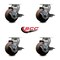 Service Caster 4'' High Temp Glass Filled Nylon Swivel Caster Set w/Roller Bearing and Brake, 4PK SCC-20S420-GFNRHT-TLB-4 - alternate 2